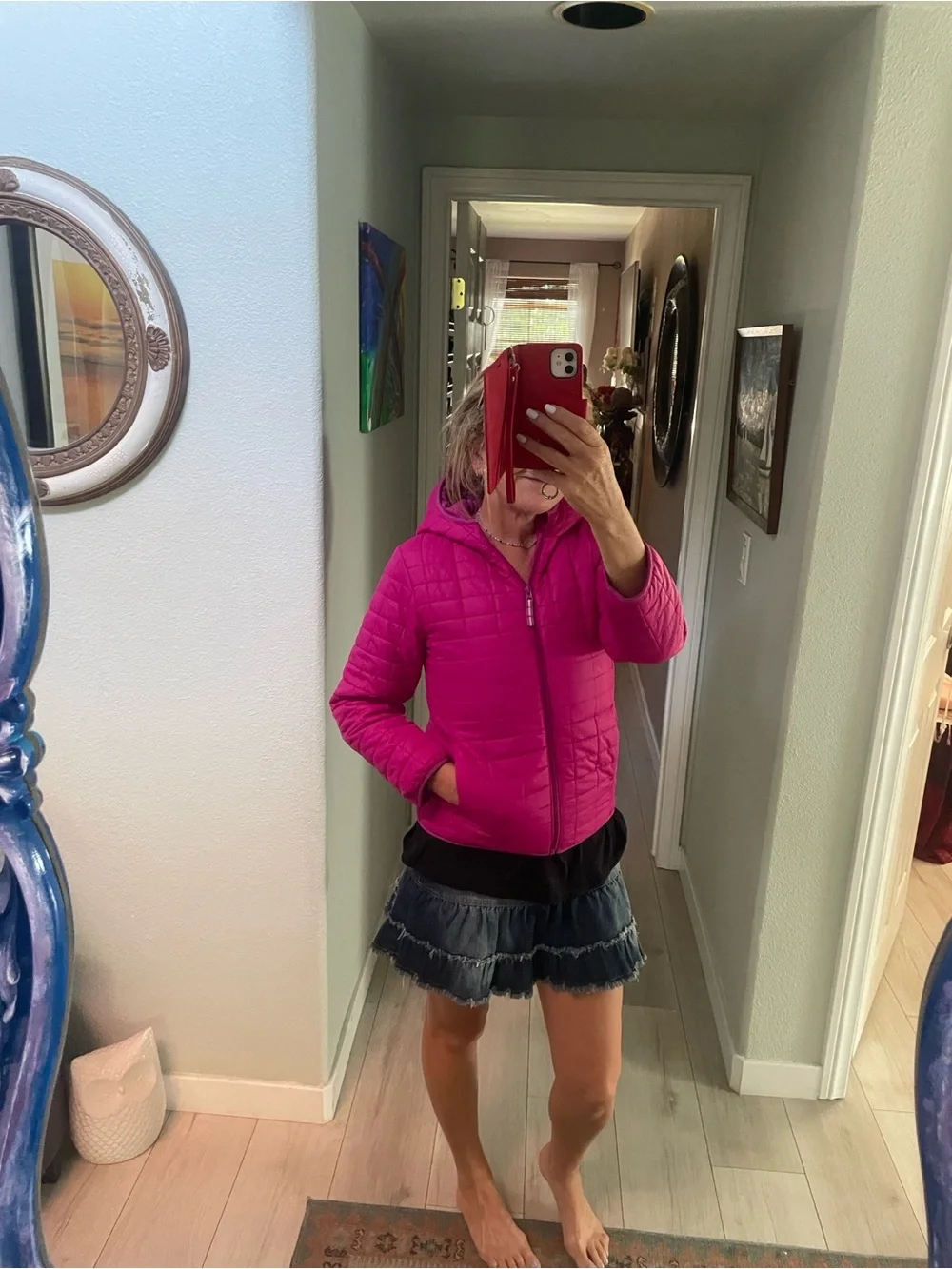Cat & Jack Girls' Fuchsia Hooded Puffer Jacket